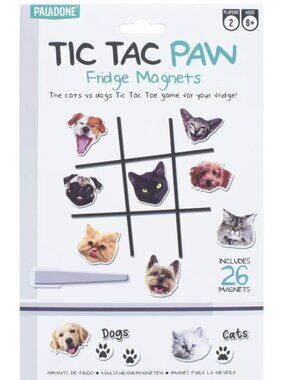 Copy of  NWT ~ Paladone Tic Tac Paw Game with Cats Vs. Dogs Fridge Magnets